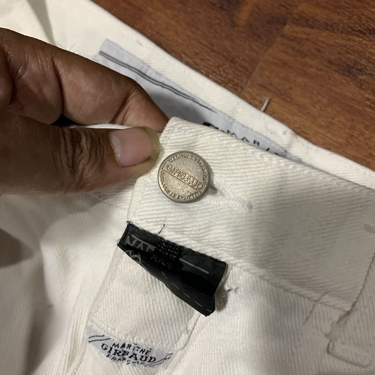 Marithe + Francois Girbaud Marithe Francois Girbaud White Denim Pant Size US 29 - 8 Thumbnail
