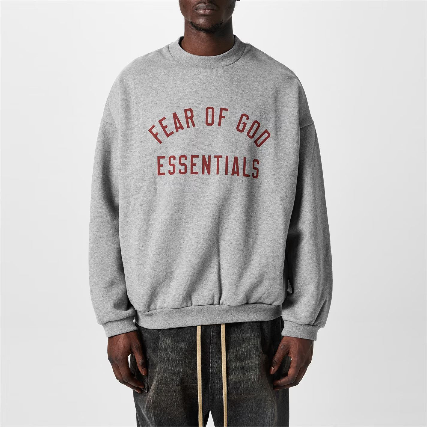 Fear of God o1g2r1mq0426 Fleece Crew Neck Sweater in Heather Grey Size US XS / EU 42 / 0 - 2 Thumbnail