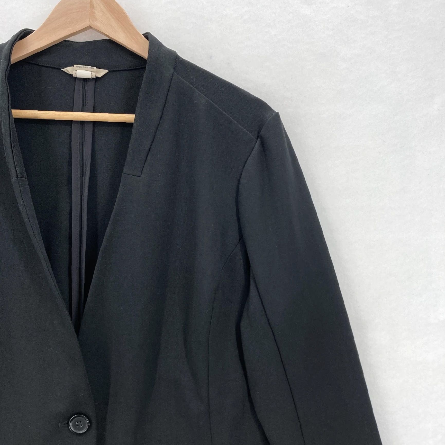 Duluth Trading Company Duluth Ponte Pro Blazer Womens 16 Black One Button Stretch Knit Work Jacket Hike Size XXL / US 16-18 / IT 52-54 - 2 Thumbnail
