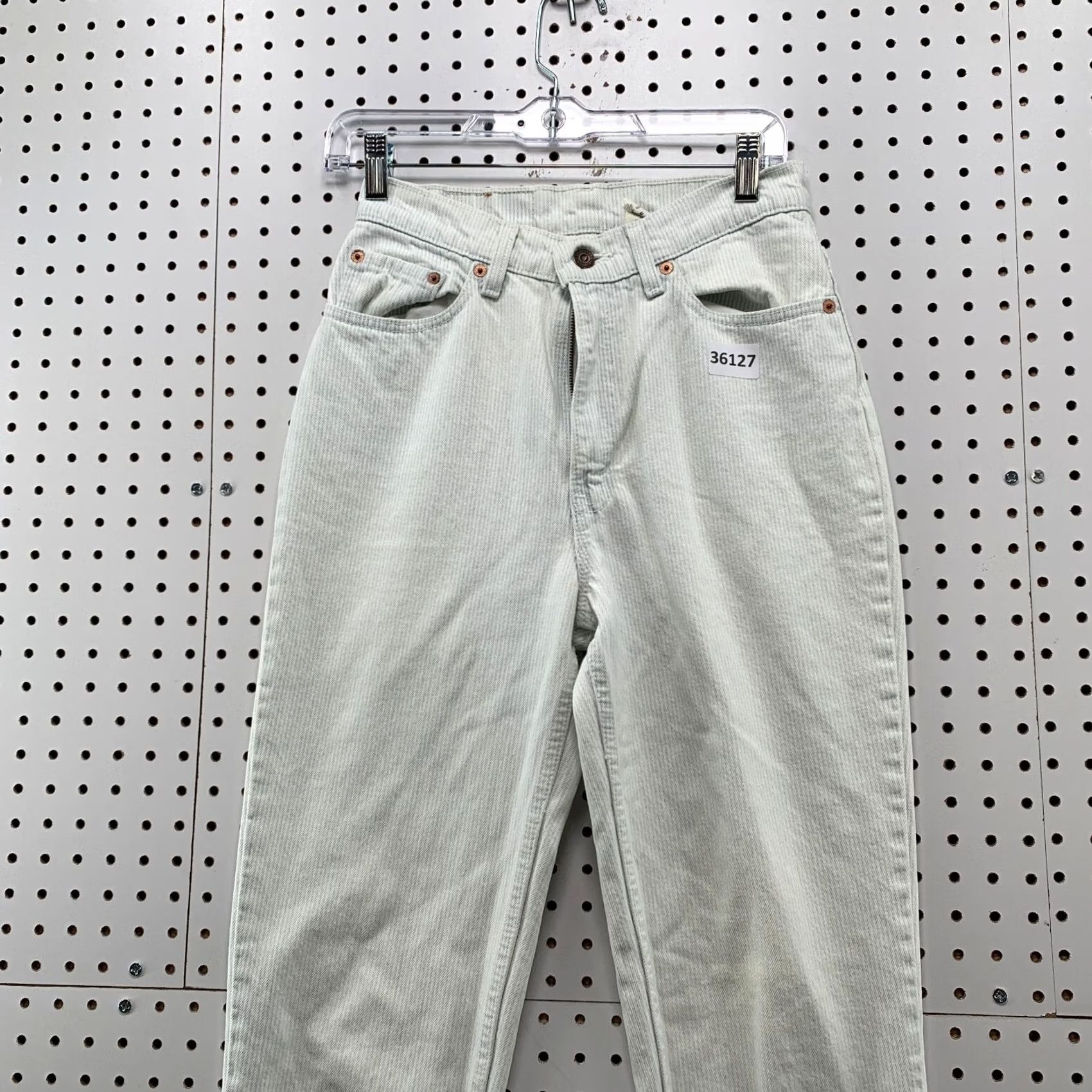 Levi's VINTAGE Levi's Jeans 532 Denim White Striped Tapered Womens 27x32 90s USA Size 30" / US 8 / IT 44 - 5 Thumbnail