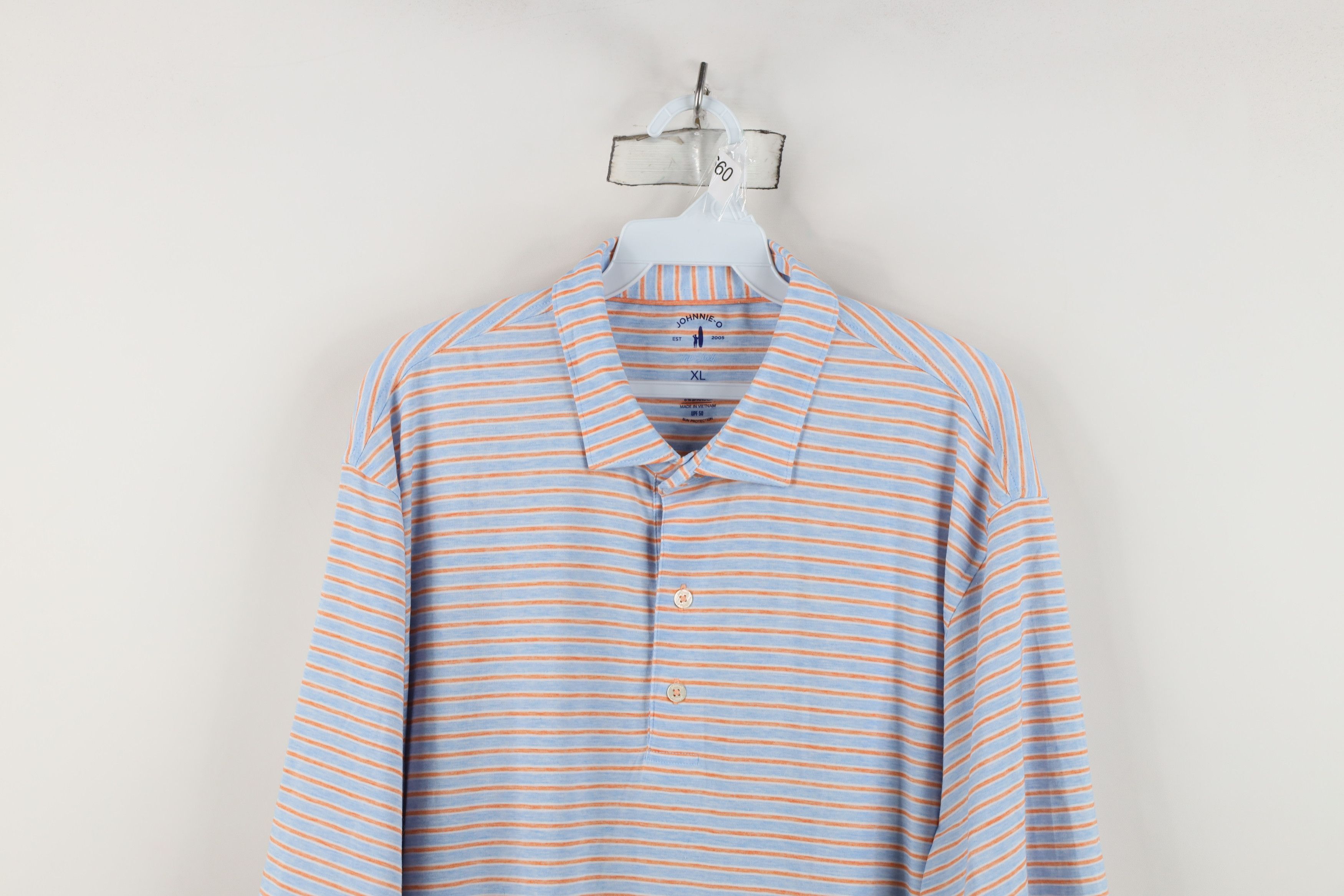 johnnie-O Johnnie O 50 Striped Color Block Collared Golf Polo Shirt Size US XL / EU 56 / 4 - 2 Thumbnail