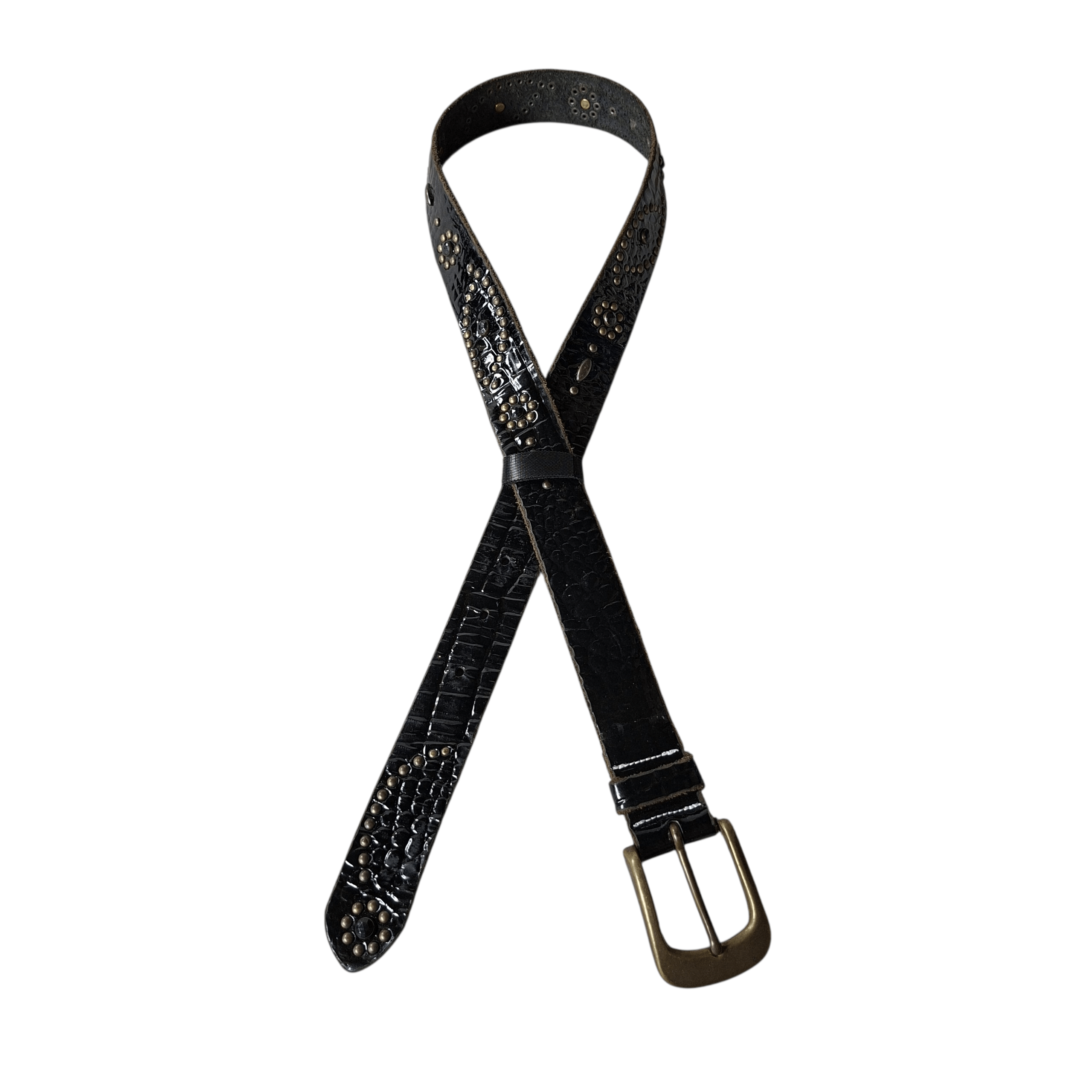 If Six Was Nine 💥 Edifice japan solid brass punk rock style leather belt Size ONE SIZE - 1 Thumbnail