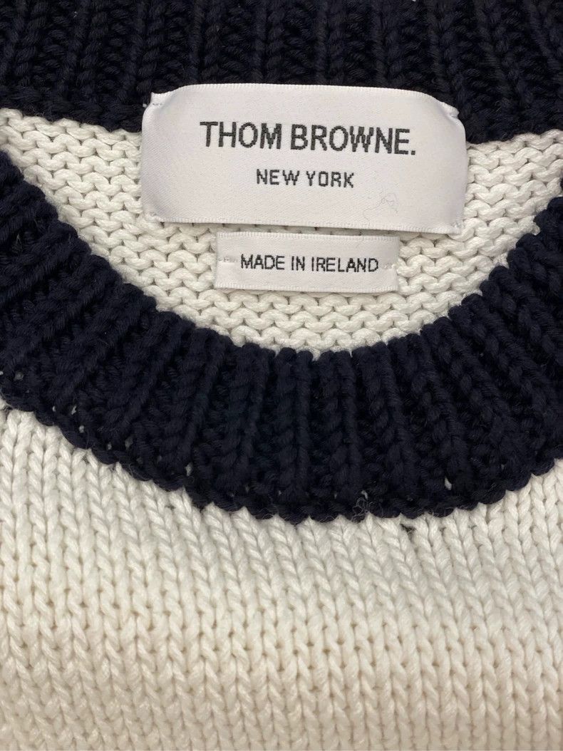 Thom Browne Thom browne White pocket striped four-stripe knitted sweate Size US XL / EU 56 / 4 - 5 Thumbnail