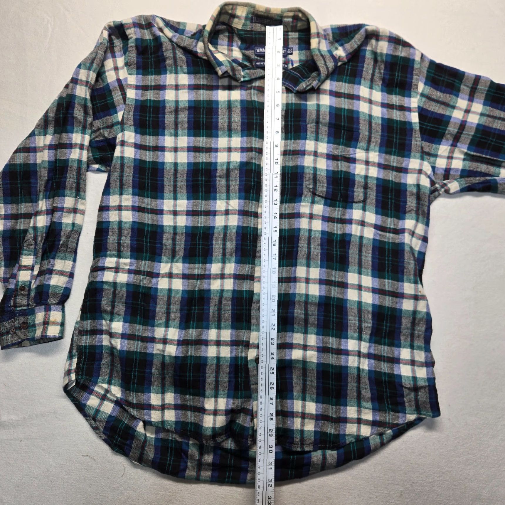 Van Heusen VINTAGE Van Heusen Flannel Plaid Button-Up Shirt Adult Men's XLT Blue Big & Tall Size US XL / EU 56 / 4 - 6 Thumbnail