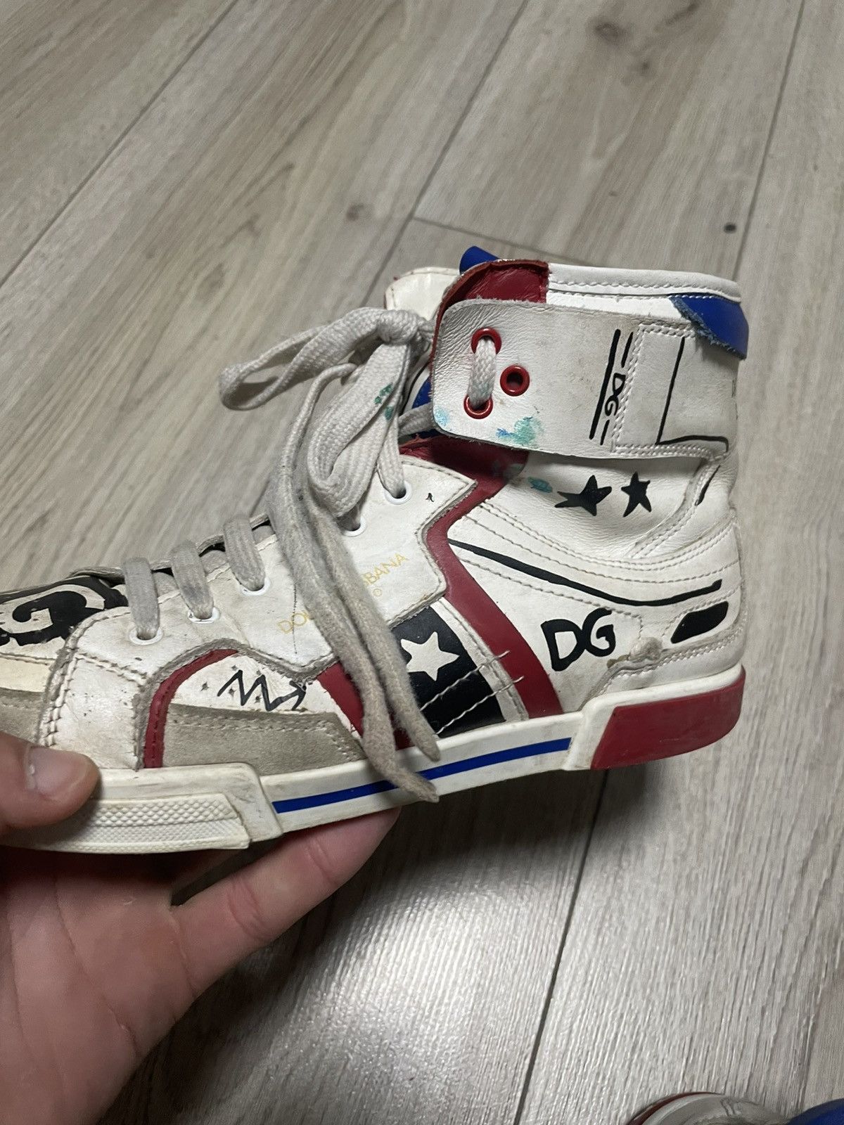 Dolce & Gabbana Dolce & Gabbana Graffiti Print High Top Sneakers Size 36 Size US 5 / EU 37 - 16 Thumbnail