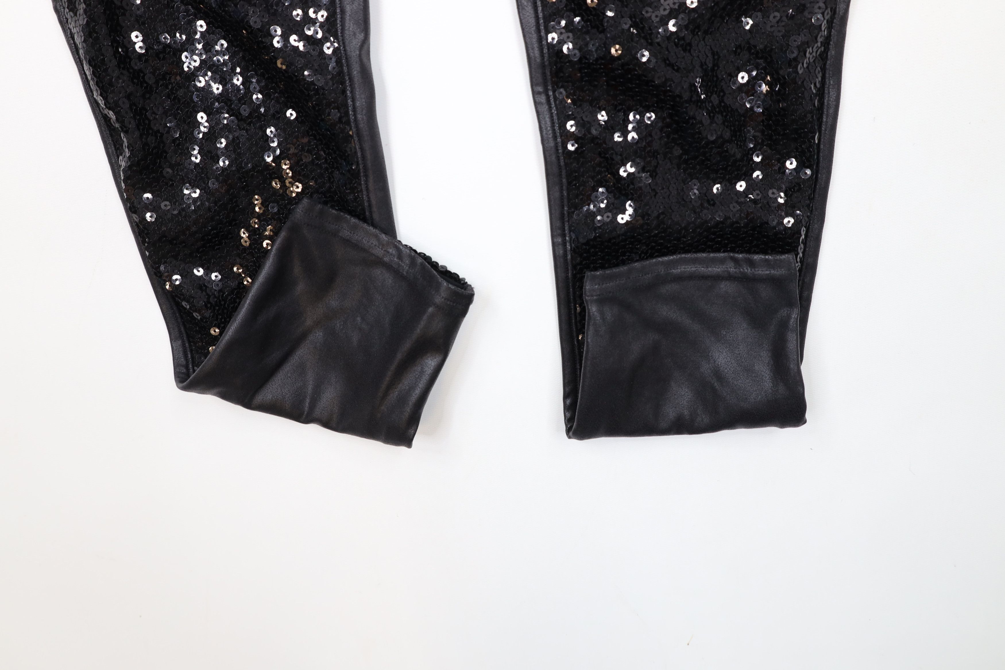 Spanx × Vintage Spanx Faux Leather Sequined Stretch Shapewear Leggings Black Size 30" / US 8 / IT 44 - 5 Thumbnail