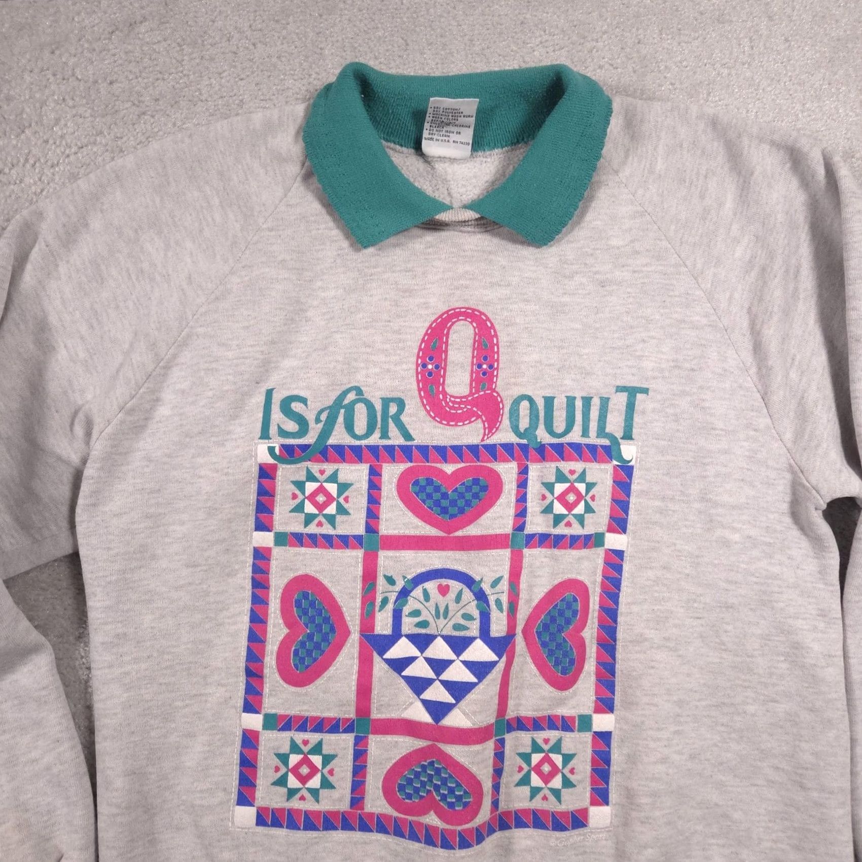 Vintage Vintage Gopher Sport Sweatshirt Womens Large Gray Q Is For Quilt Collared 90s Size L / US 10 / IT 46 - 3 Thumbnail