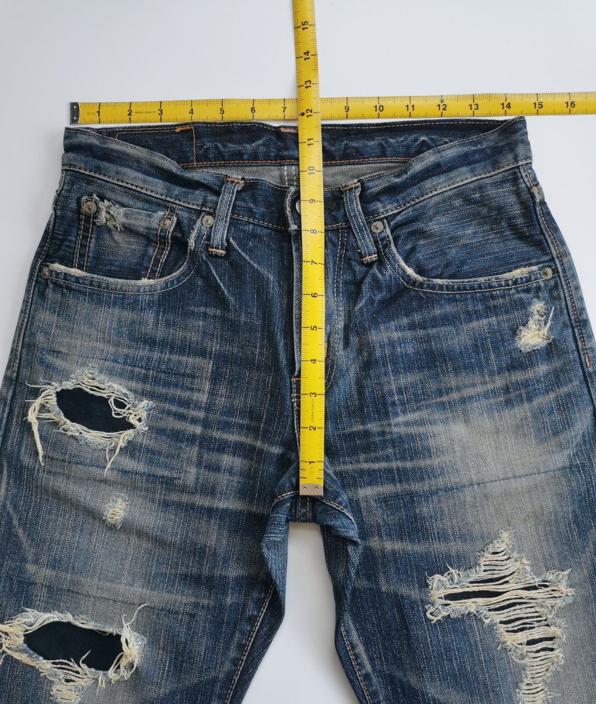 Edwin Edwin Extra Extreme 503RVS Patchwork Ripped Denim Jeans Size US 29 - 13 Thumbnail