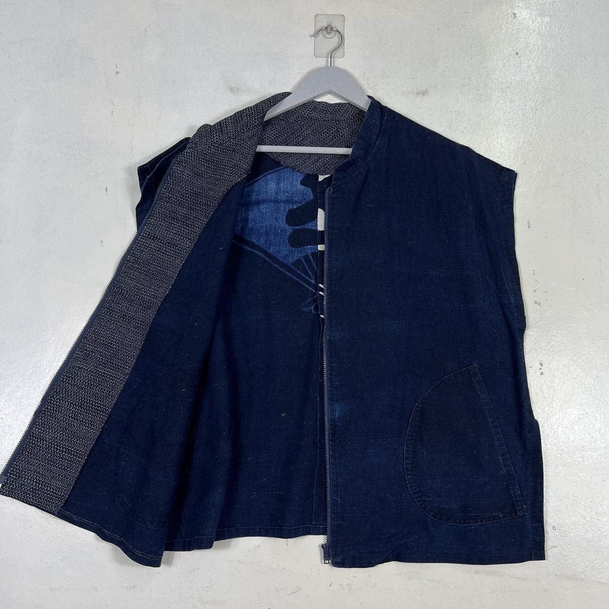 Indigo 🔥 70s VINTAGE INDIGO JAPAN TANK TOP JACKET Size US XL / EU 56 / 4 - 8 Thumbnail