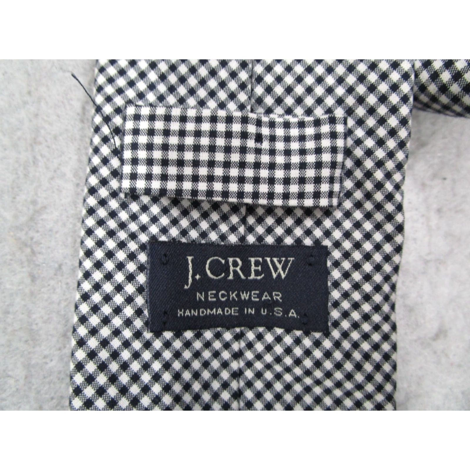 J.Crew J.CREW Men's Blue Check Necktie Designer Preppy Casual Woven Cotton Made in USA Size ONE SIZE - 2 Thumbnail