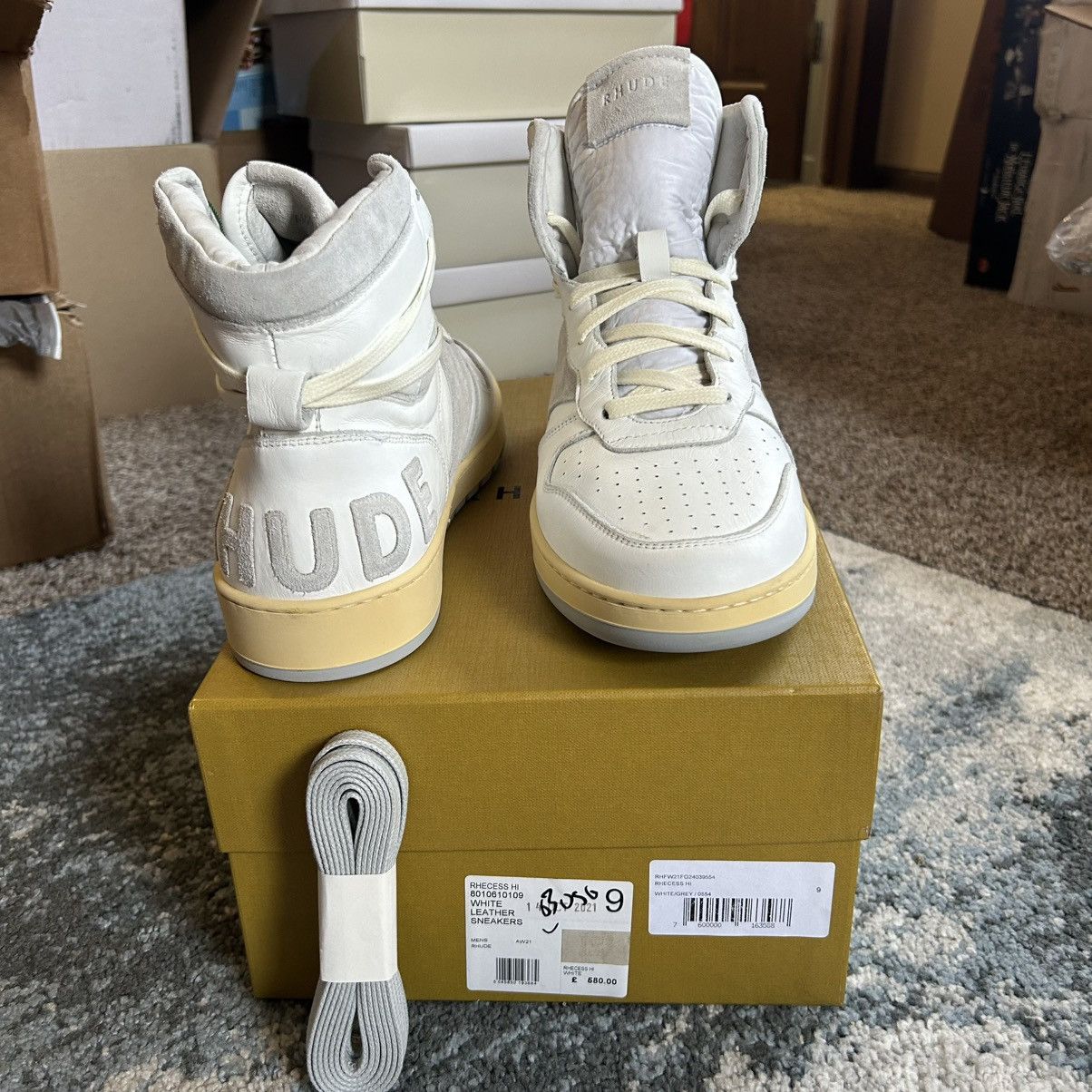 Rhude RHUDE RHECESS Hi WHiTE GREY NATURAL NEUTRAL MADE iN iTALY Size US 9 / EU 42 - 9 Thumbnail