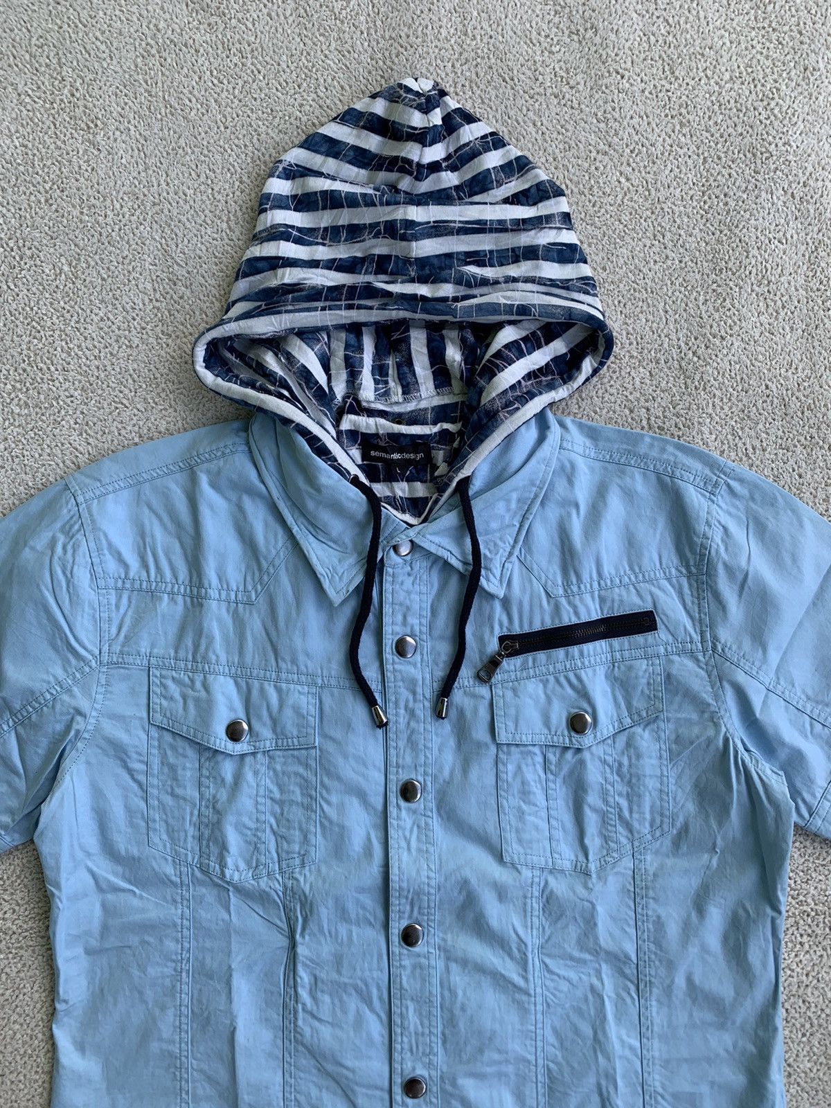 If Six Was Nine × Le Grande Bleu (L.G.B.) × semanticdesign Semantic Design Double Layer Hoodie Snap button shirt Size US L / EU 52-54 / 3 - 4 Thumbnail