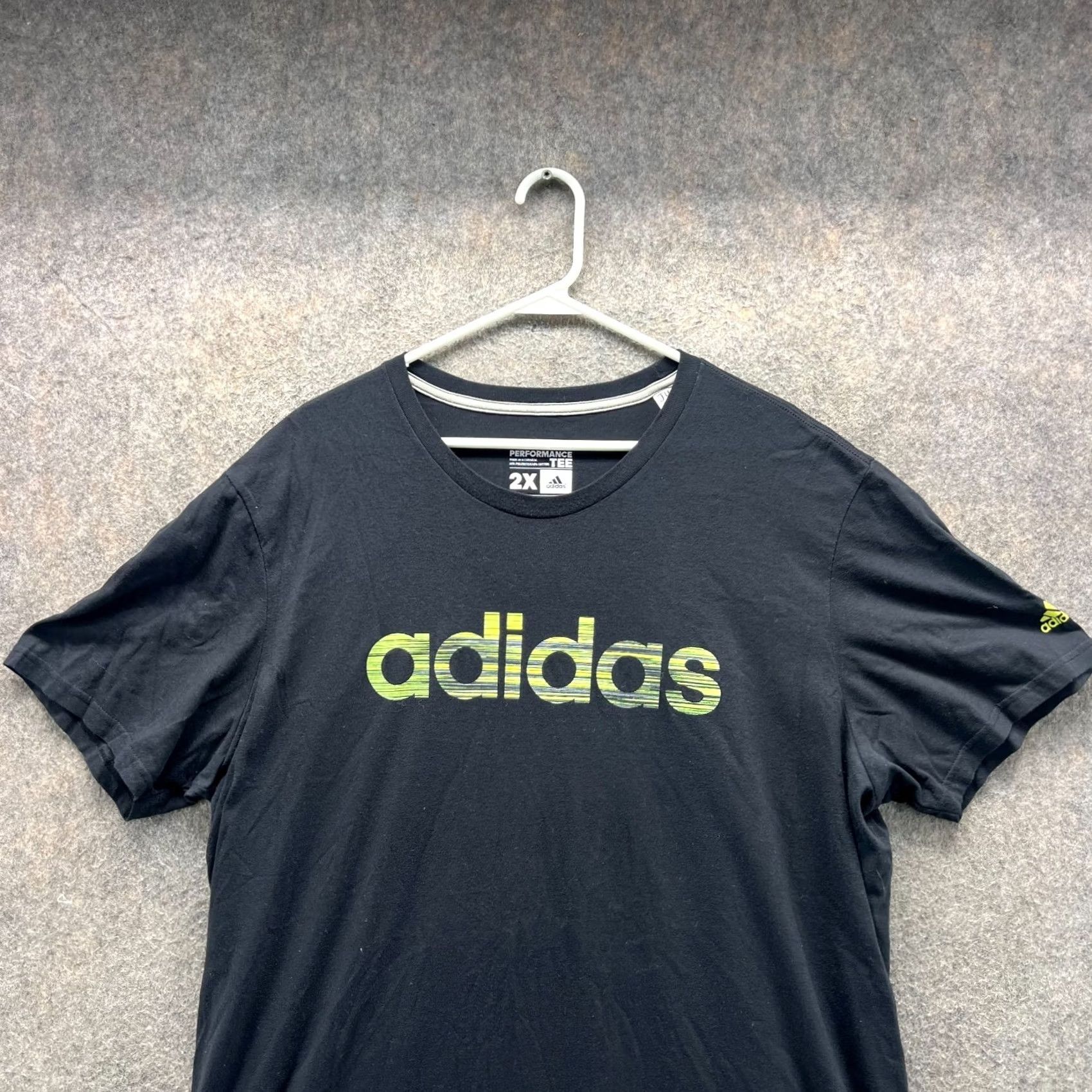Adidas Adidas Shirt Mens 2X Black Crewneck The Go Tee Performance Cotton Short Sleeve T-Shirt Size US XXL / EU 58 / 5 - 7 Thumbnail
