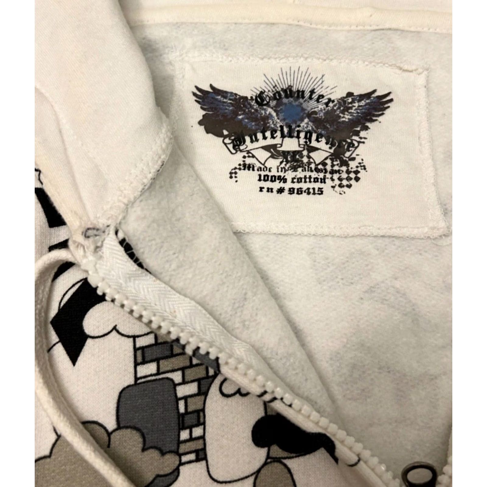 Gloverall VINTAGE Counter Intelligence Hoodie Jacket Mens XL Hip Hop Y2K All Over Print Size US XL / EU 56 / 4 - 4 Thumbnail
