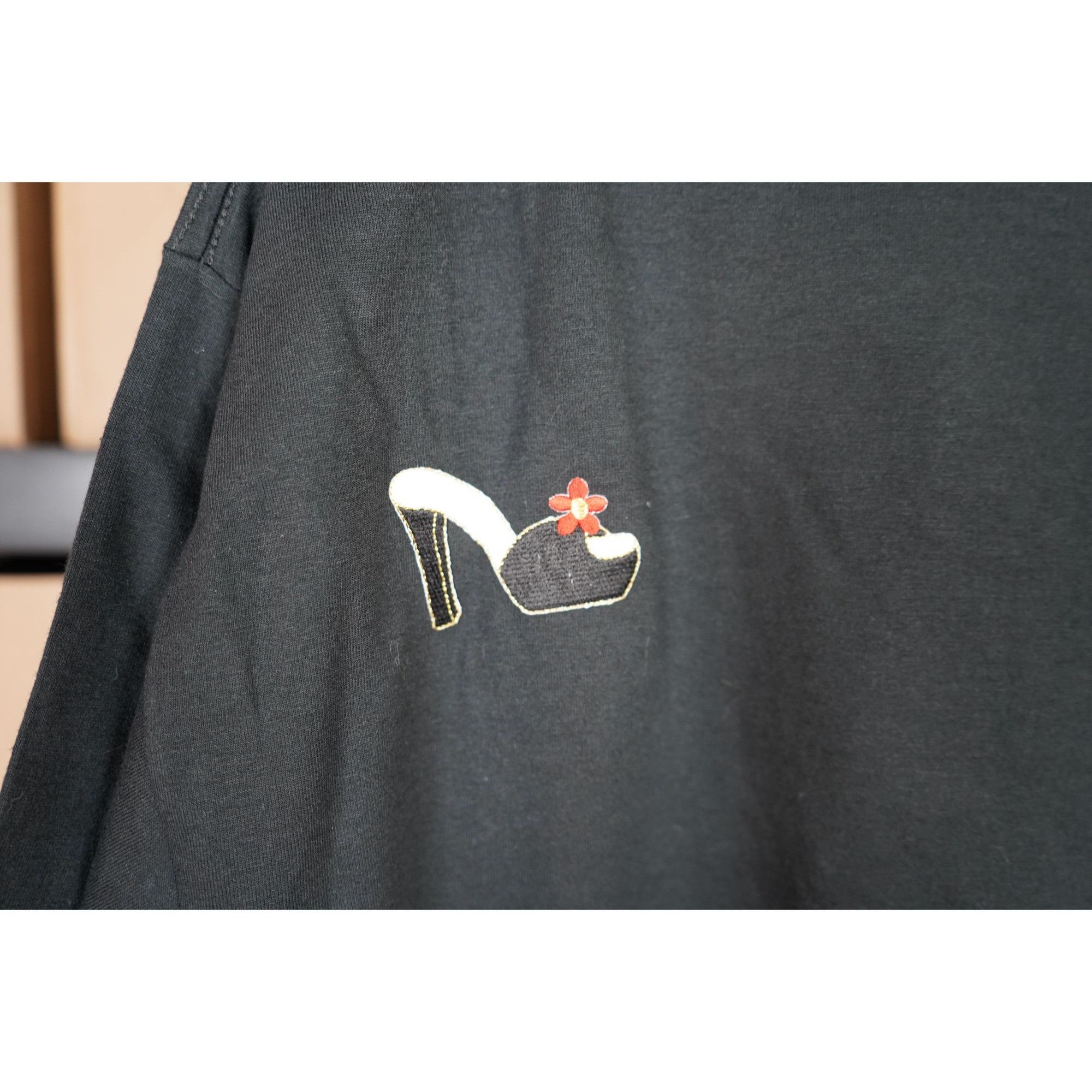 Vintage Women's XL Black Vintage Tshirt Footwear Embroidery #434 Size XL / US 12-14 / IT 48-50 - 6 Thumbnail