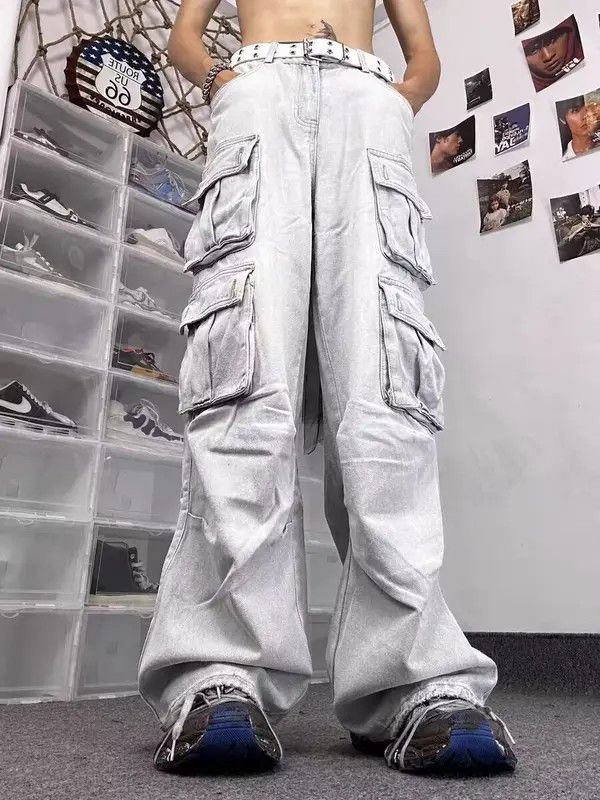 VIBE Vintage washed pocket cargo jeans Size US 32 / EU 48 - 8 Thumbnail