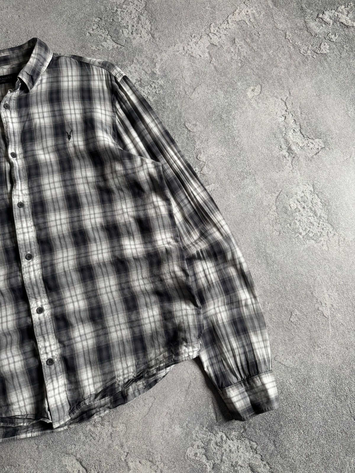 Allsaints × Flannel Allsaints L Riverton LS shirt button up Chekered flannel Y2K Size US L / EU 52-54 / 3 - 6 Thumbnail