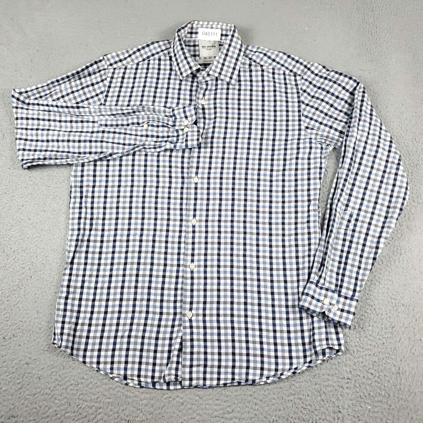 Ben Sherman VINTAGE? No — Ben Sherman Shirt Men M Blue Check Button-Up Long Sleeve Casual Shirt Size US M / EU 48-50 / 2 - 2 Thumbnail