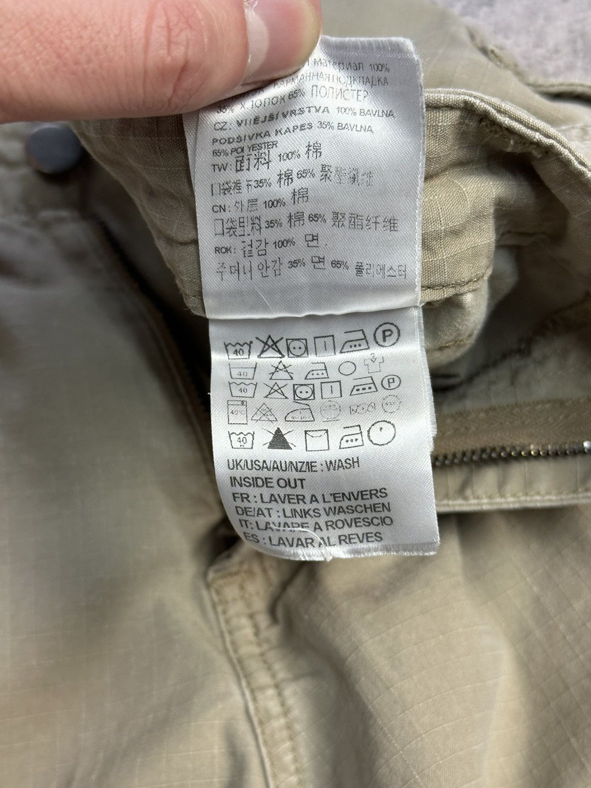 Carhartt × Vintage Vintage Carhartt Cargo Distressed Pants Faded Beige Y2K Size US 31 - 17 Thumbnail