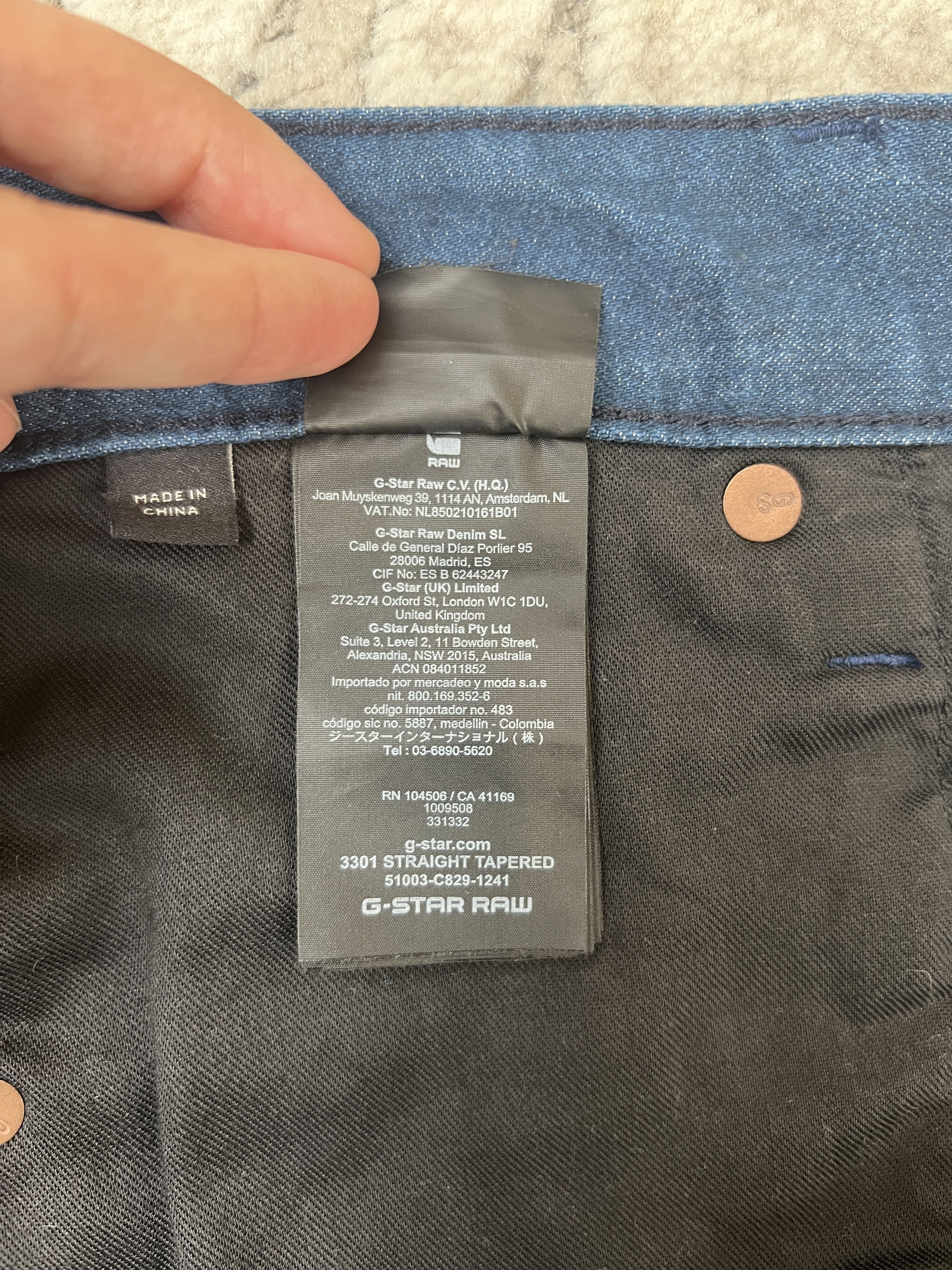 G-Star G-Star RAW 3301 Straight Tapered Jeans Blue 34 Size US 34 / EU 50 - 17 Thumbnail