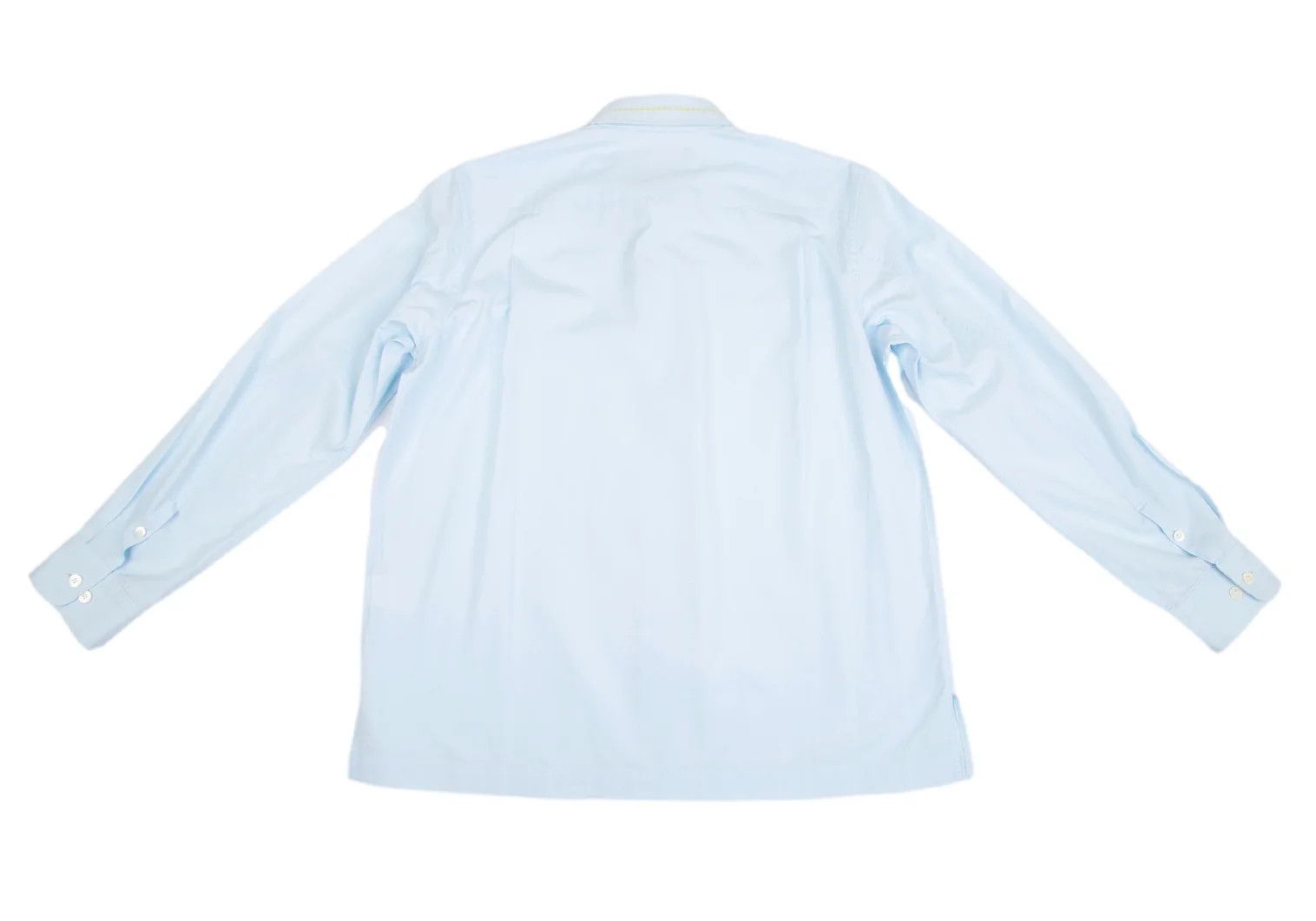 Issey Miyake Cotton Broad Stitch Design Fly Front Shirt in Light Blue Size US S / EU 44-46 / 1 - 12 Thumbnail