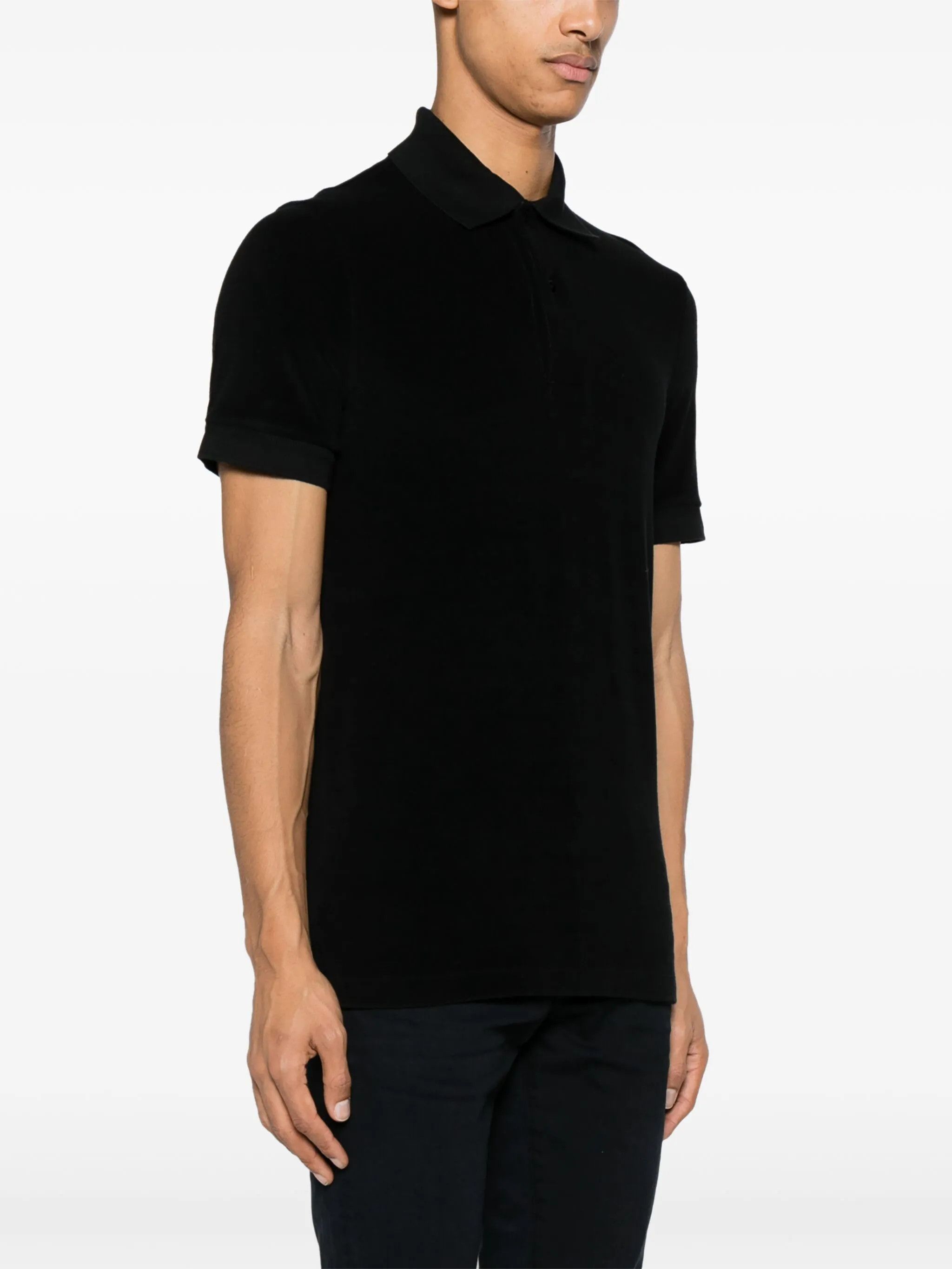 Tom Ford o1s22i1n0125 Cotton Solid Polo Shirt in Black Size US L / EU 52-54 / 3 - 3 Thumbnail