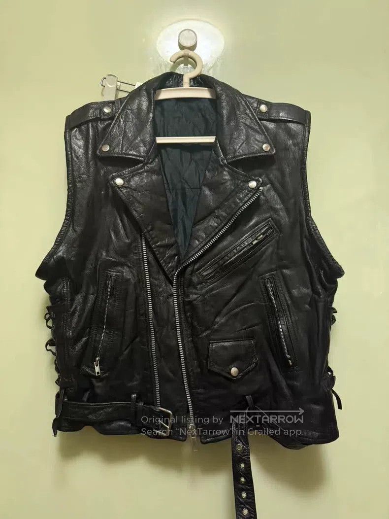 Schott Schott Biker punk leather vest Size US M / EU 48-50 / 2 - 1 Thumbnail