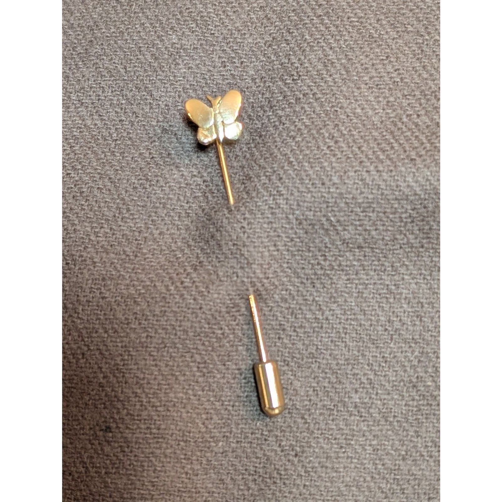 Vintage Adorable VTG 1980s Gold-Tone Butterfly Stick Pin Long Pin Size ONE SIZE - 2 Thumbnail