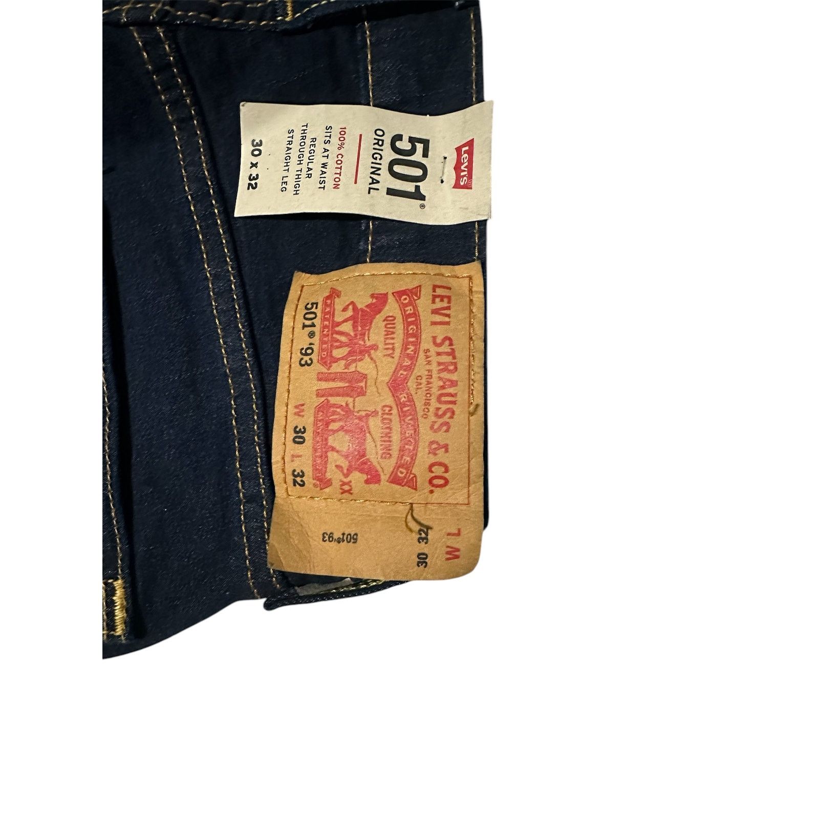 Levi's Levi’s 501 Original Fit Jeans 30x32 Dark Wash Size US 30 / EU 46 - 3 Thumbnail
