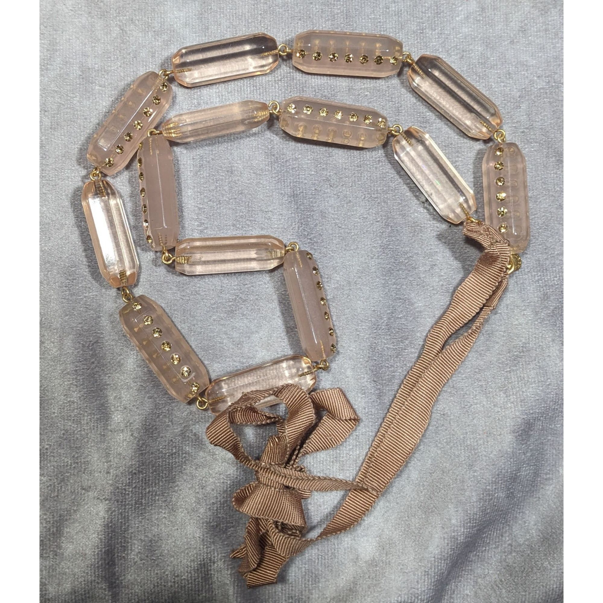 J.Crew J.Crew Translucent Pink Link Tie On Necklace With Rhinestone Size ONE SIZE - 8 Thumbnail