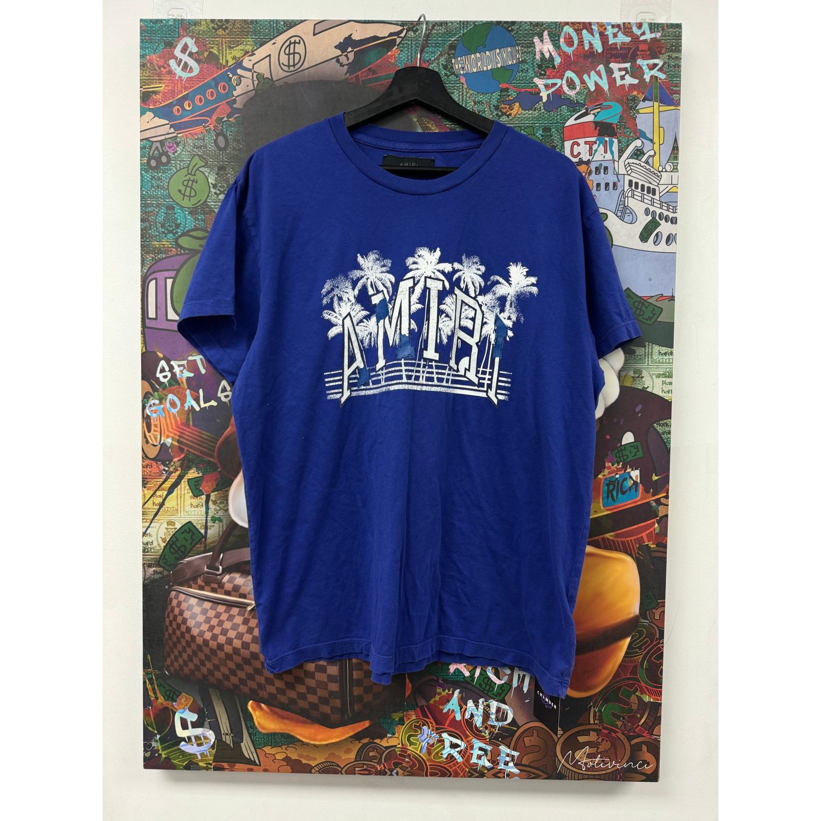 Amiri Amiri Palm Tree Tee Blue Used Medium Size US M / EU 48-50 / 2 - 1 Thumbnail