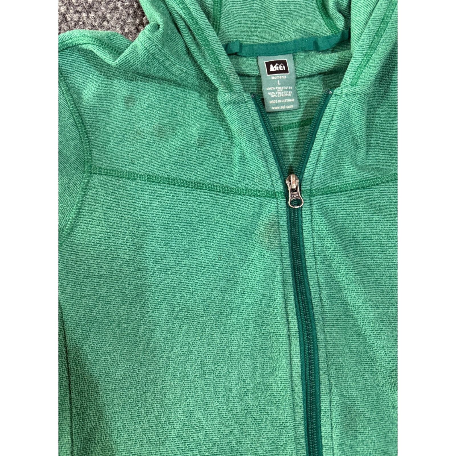 Vintage REI Full Zip Jacket Womens Large Green Outdoor Lightweight Stretch Jacket Size L / US 10 / IT 46 - 6 Thumbnail