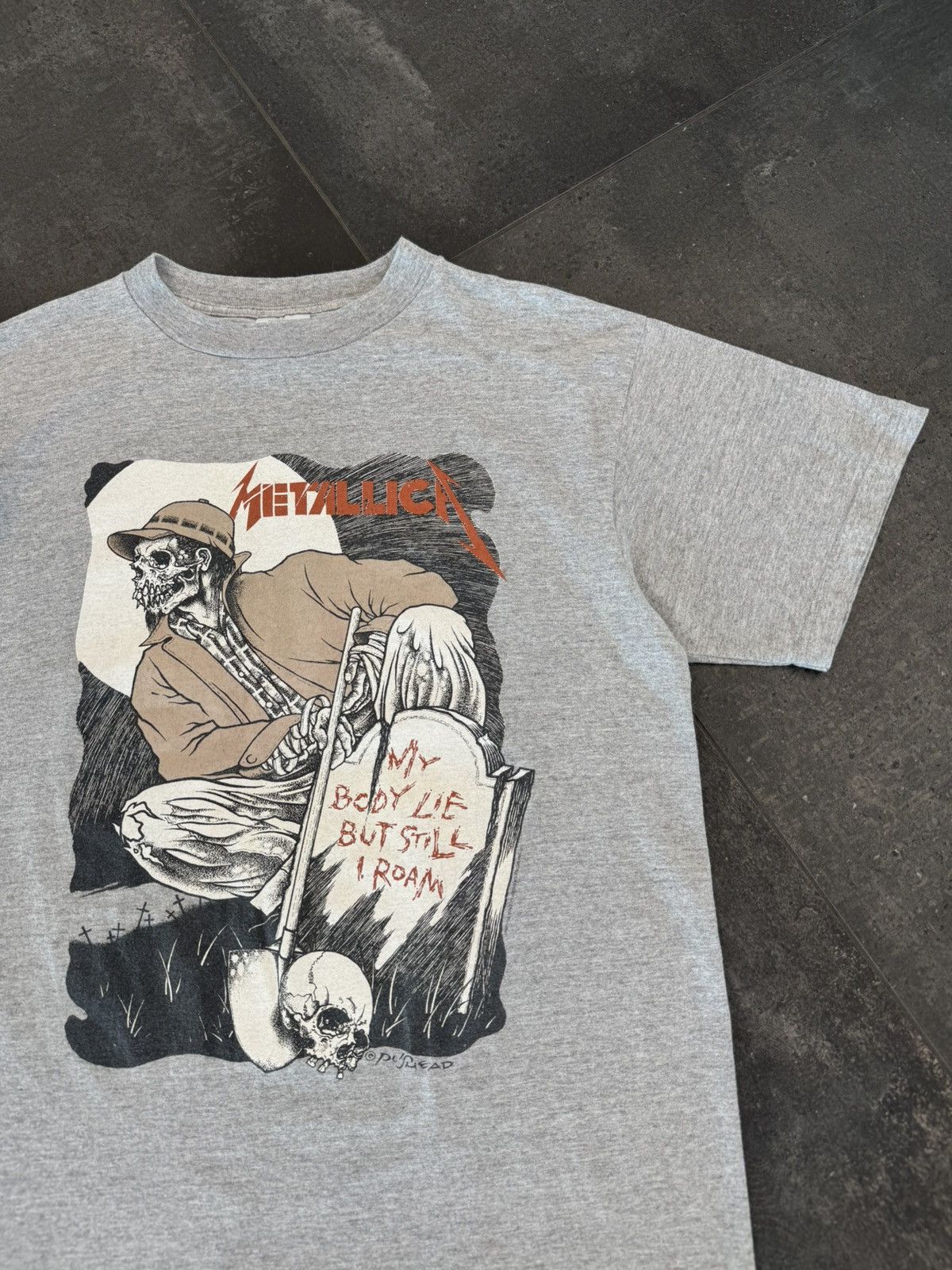 Metallica Vintage 1994 Metallica Pushead Gravekeeper Tour T Shirt Gray Size US XL / EU 56 / 4 - 4 Thumbnail