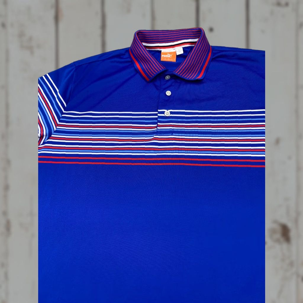Puma Puma Polo Shirt Men XL Multicolor Striped Short Sleeve Sportlifestyle Golf 6438 Size US XL / EU 56 / 4 - 1 Thumbnail