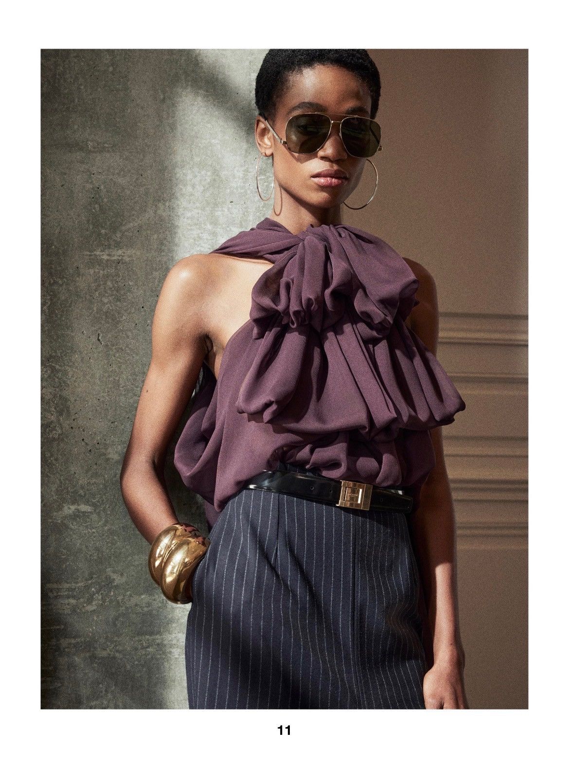 Saint Laurent Paris lavallière-neck blouse in silk muslin crepe Size XXL / US 16-18 / IT 52-54 - 5 Thumbnail