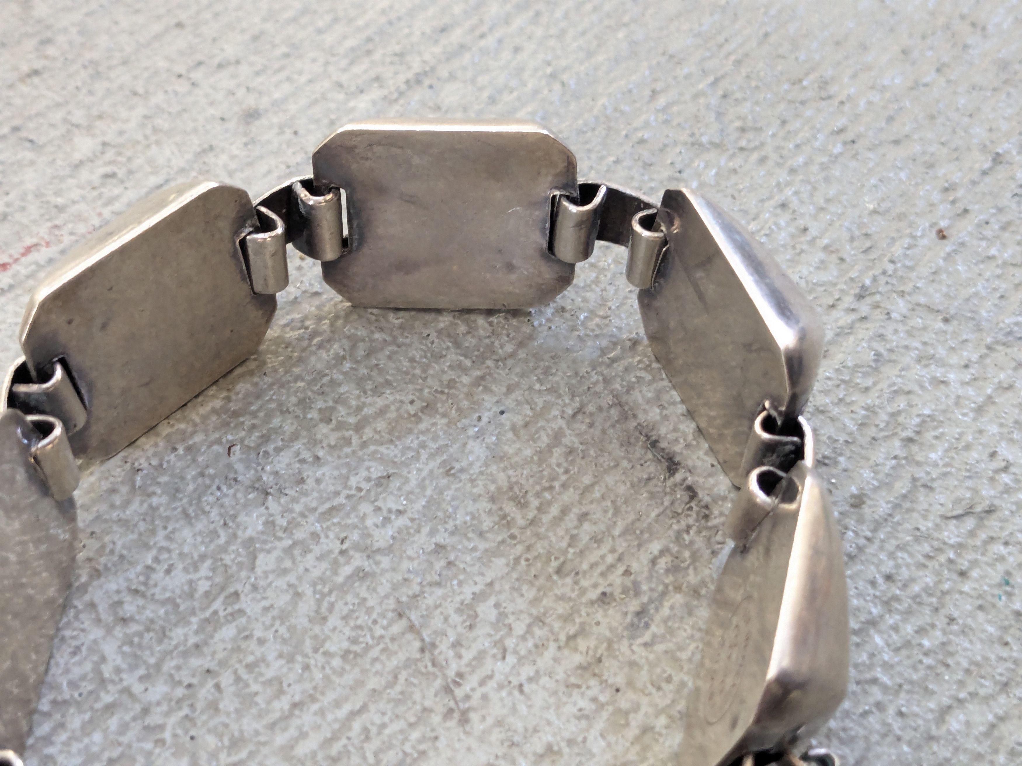 Sterling Silver Vintage Sterling Silver Bracelet Square Modern Abstract Size ONE SIZE - 8 Thumbnail
