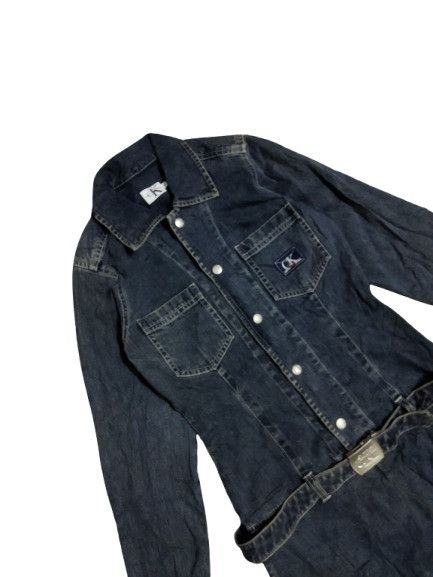 Calvin Klein Vintage Calvin Klein Denim Belt Dress Size S / US 4 / IT 40 - 3 Thumbnail