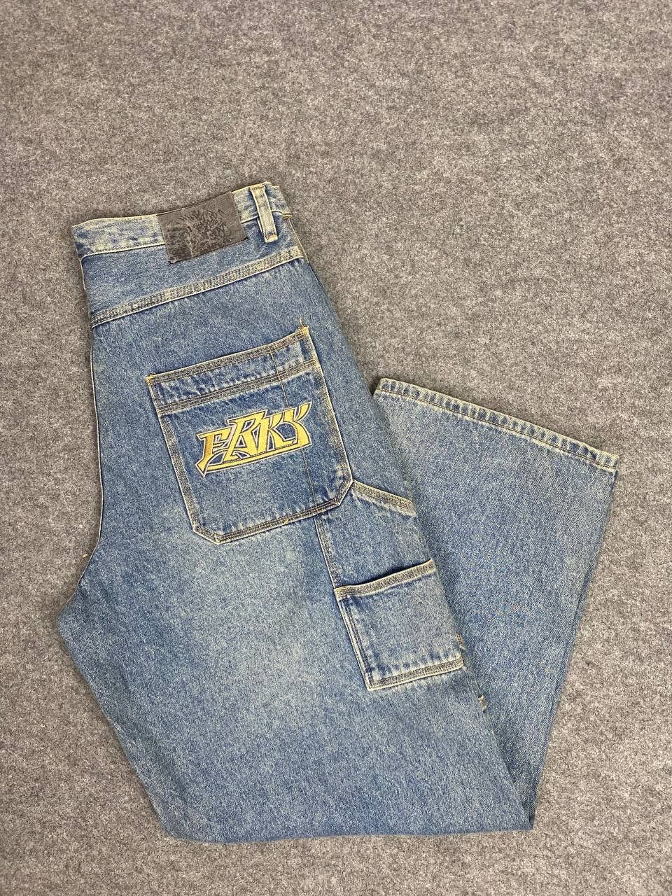 Japanese Brand freaky soul manager baggy denim embroided design Size US 36 / EU 52 - 1 Thumbnail