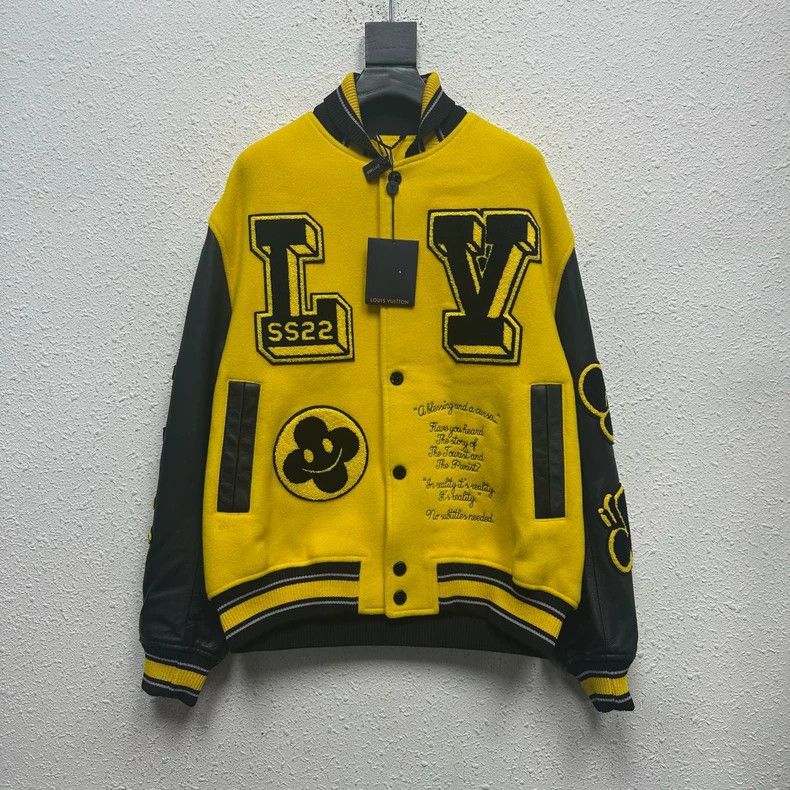 Louis Vuitton Louis Vuitton Black Yellow Bomber Jacket Size US XL / EU 56 / 4 - 1 Thumbnail