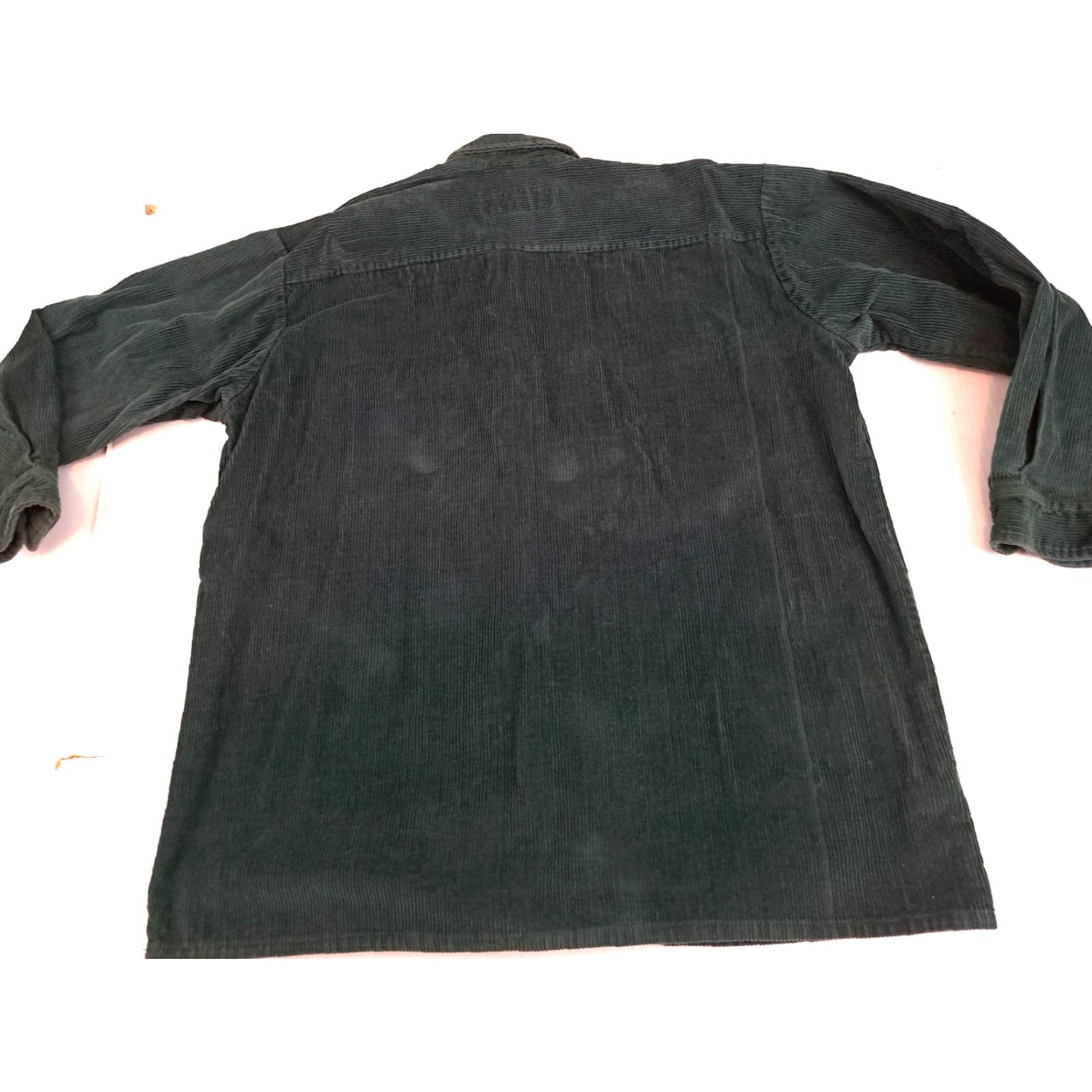 X-LARGE VINTAGE Argee Western Shirt Corduroy Button-Up X-Large Green Cotton Long Sleeve Casual Unisex Adults Size US XL / EU 56 / 4 - 6 Thumbnail