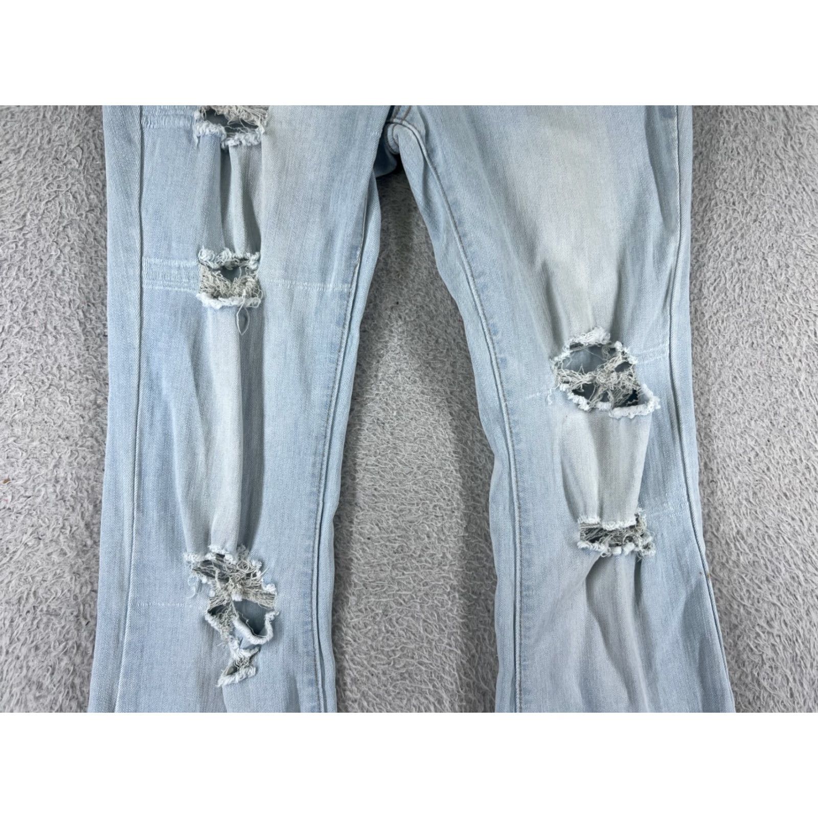Almost Famous Almost Famous Jeans Womens 3 Blue Denim Flared Distressed Slimming 5-Pocket Cotton Blend Size 26" / US 2 / IT 38 - 7 Thumbnail