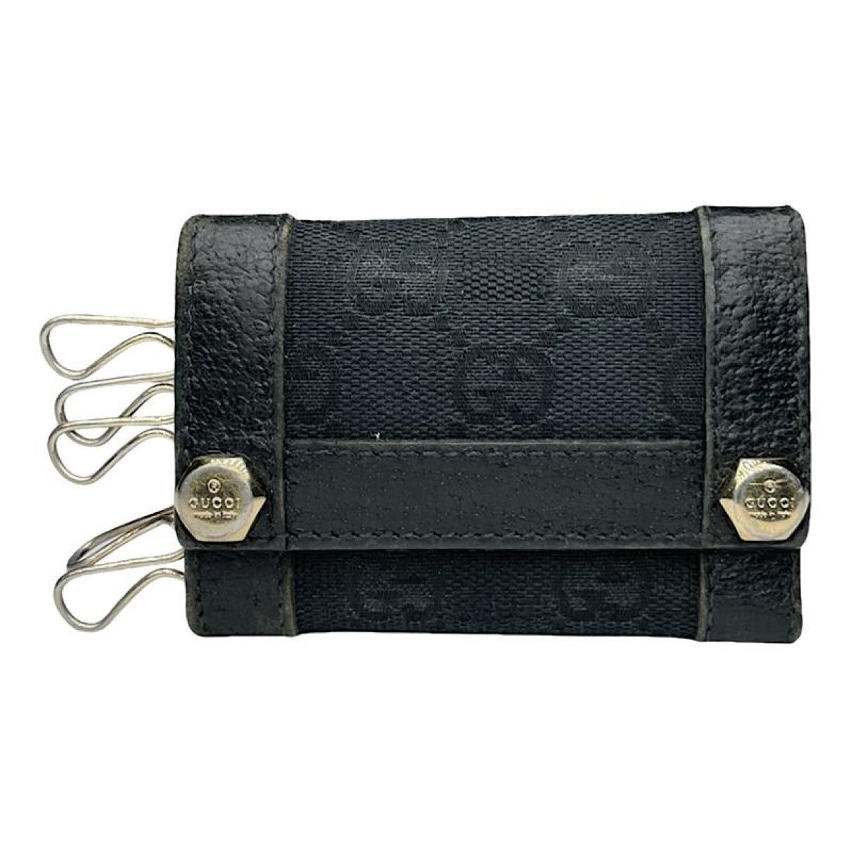 GG Blooms Black Leather Purse