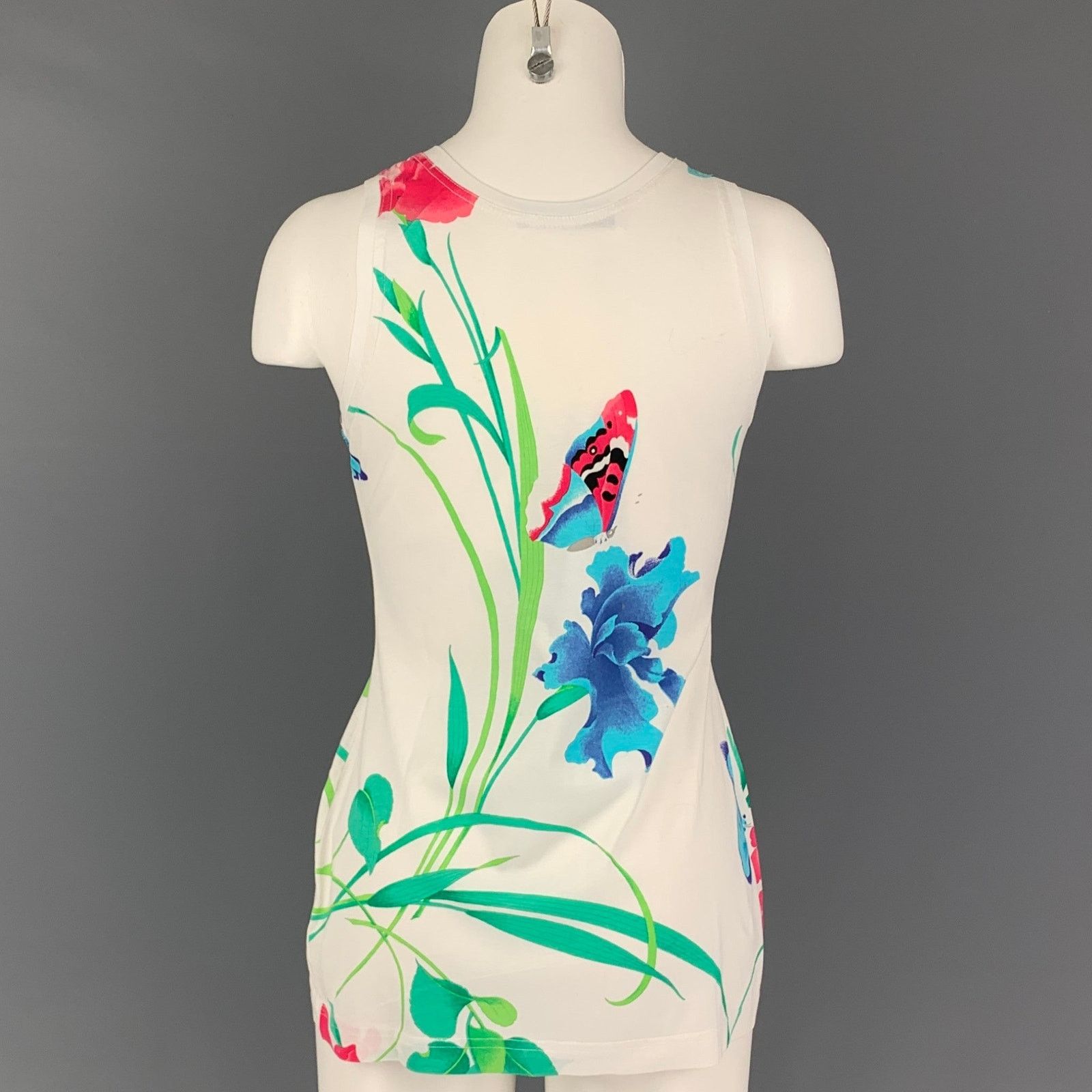 Other LEONARD Size M White Multi-Color Floral Tank Casual Top Size M / US 6-8 / IT 42-44 - 3 Thumbnail