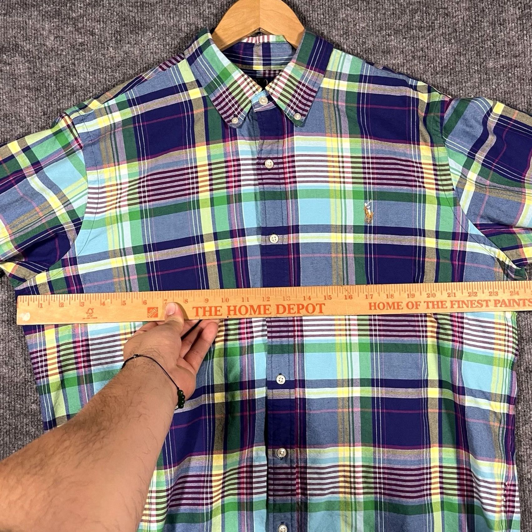 Polo Ralph Lauren Polo Ralph Lauren Plaid Shirt Mens XL Blue Green Long Sleeve Casual Button Pony Shirt Size US XL / EU 56 / 4 - 3 Thumbnail