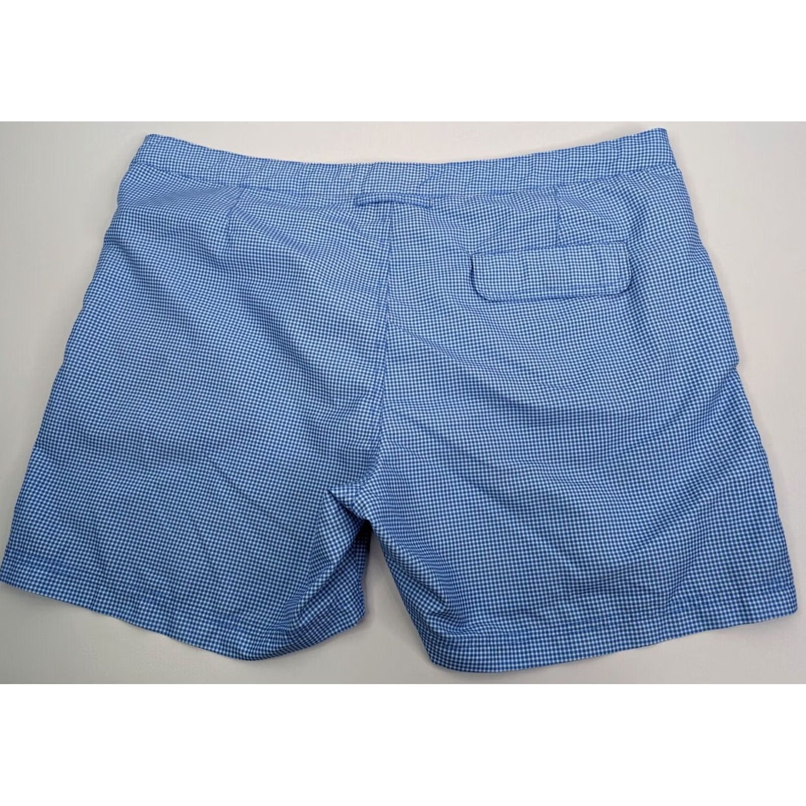 Vintage Ibiza Ocean Club Men Plaid Swim Trunks Blue/White Size 38 Pockets Drawstring Size ONE SIZE - 3 Thumbnail