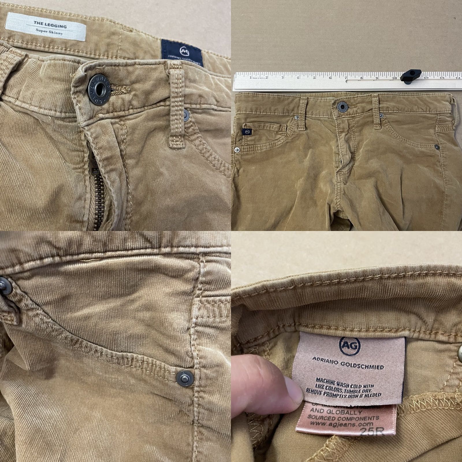 Vintage AG Adriano Goldschmied The Legging Pants Womens 25 Brown Super Skinny Ladies Shirt? Size 42" / US 20 - 9 Thumbnail