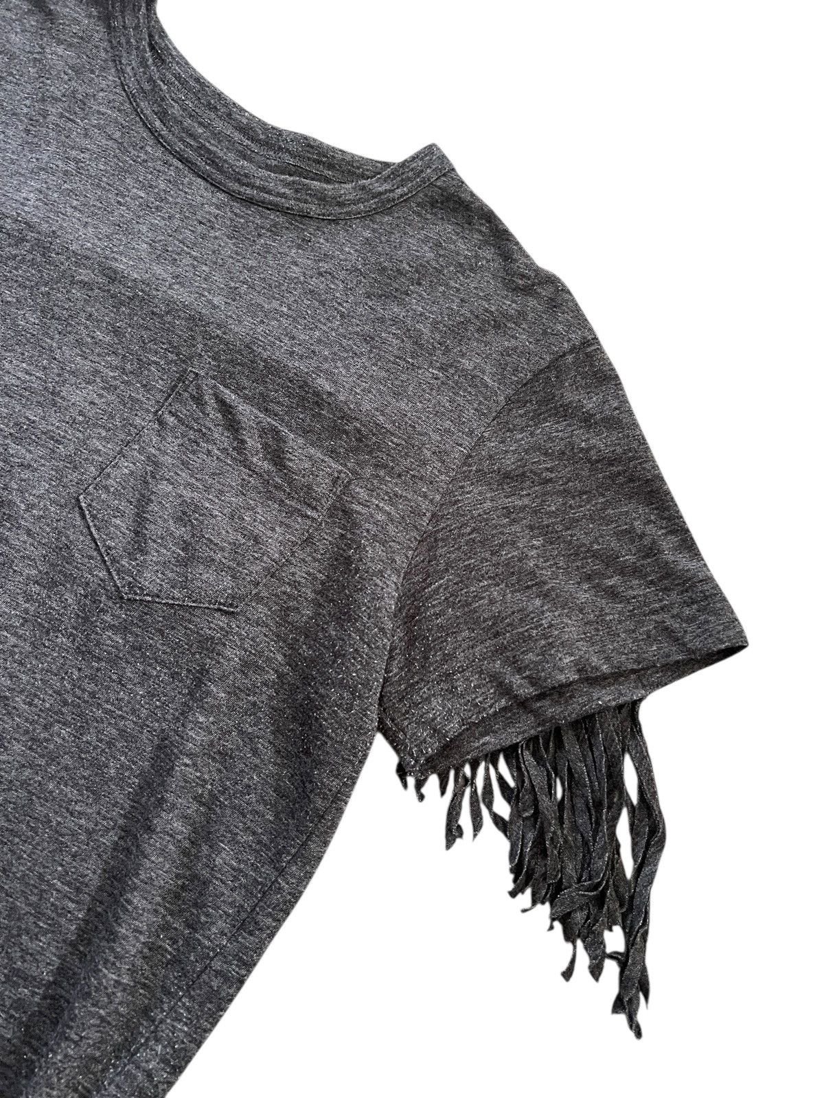 Sacai Sacai Fringed Cropped Pocket Tshirt Size XS / US 0-2 / IT 36-38 - 3 Thumbnail