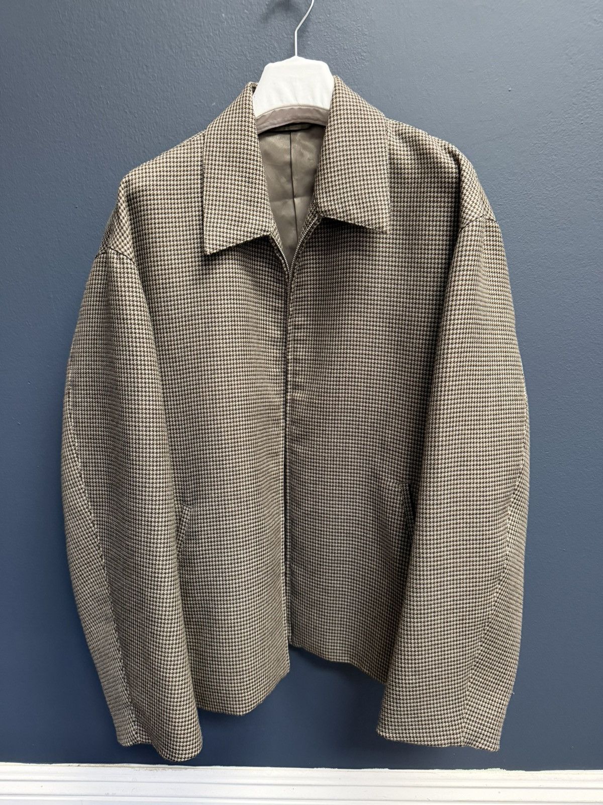 auralee double face check zip blouson sz 5