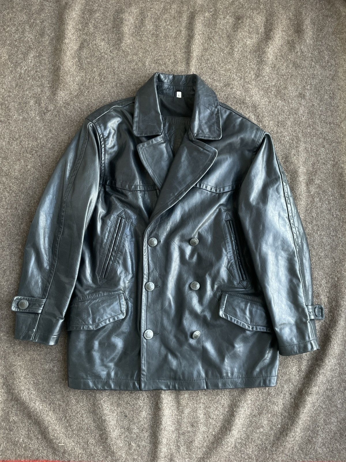 Mauritius Leather Pea Coat