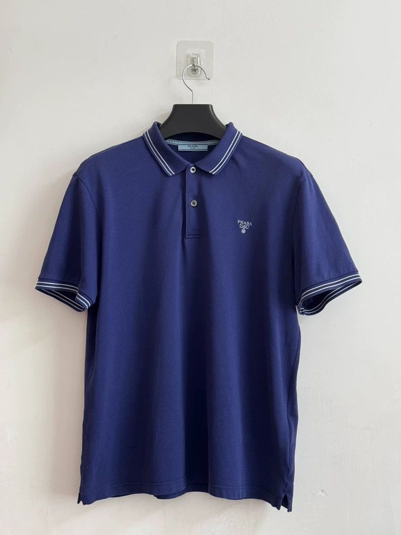 Prada Prada Dark blue striped polo Size US XL / EU 56 / 4 - 1 Thumbnail